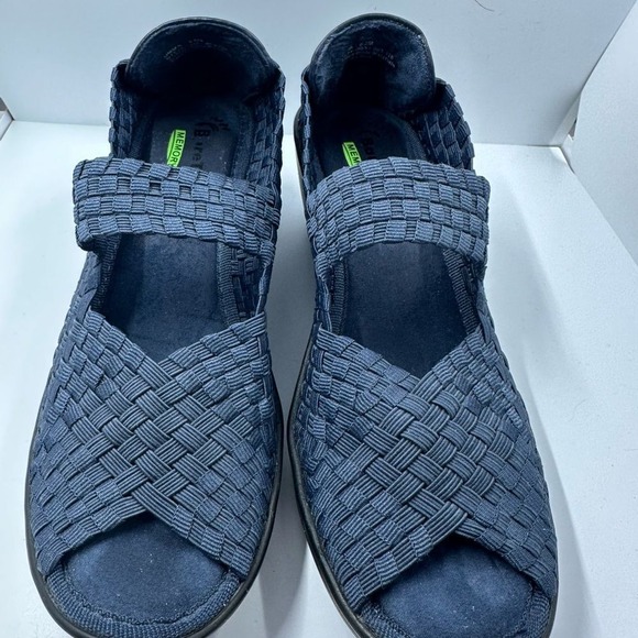 Baretraps Memory Foam Navy‎ Stretch Weave Open-Toe Wedge Shoe, Size 6.5 M - Picture 1 of 7